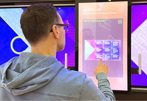 Interactive touchscreen at a tradeshow