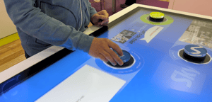 digital touchscreen table with pucks