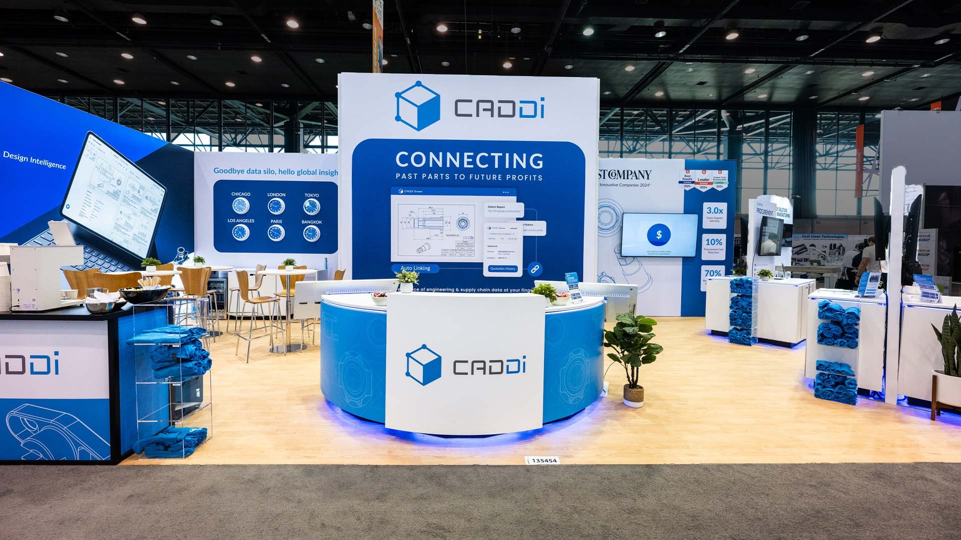 CADDI booth with LED wall