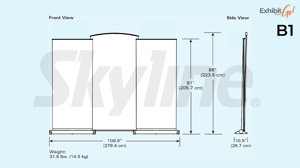 ExhibitGo B1 dimensions tradeshow kit