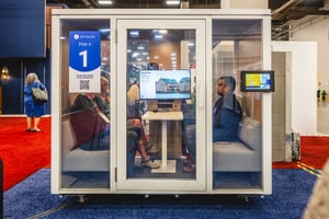 seating for four people in meeting pods
