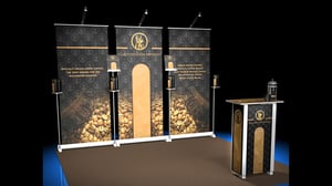 Myriad banner stand for trade shows
